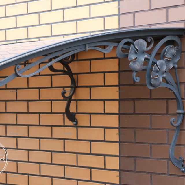 Фото 598 Навіс з монолітним полікарбонатом Навіс з монолітним полікарбонатом